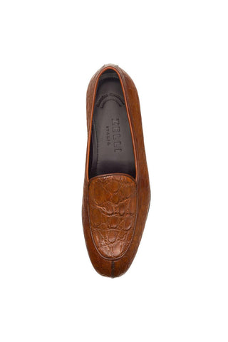 Mica Crocodile Loafer - Cognac-Dellamoda