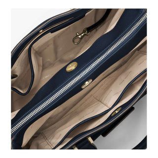 Michael Kors Handbag Haley Large Leather Satchel Color NAVY (MK5003-AmbrogioShoes