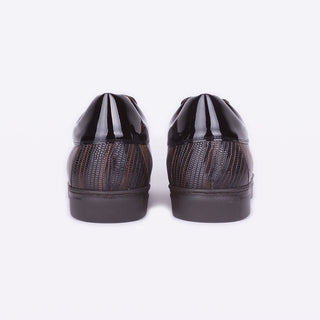 Mister 39594 Ucar Men's Shoes Dark Brown Lizard Print / Patent / Calf-Skin Leather Casual Sneakers (MIS1057)-AmbrogioShoes