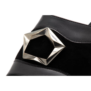 Mister 40689 Men's Shoes Black Suede / Calf-Skin Leather Horsebit Sandals (MIS1062)-AmbrogioShoes