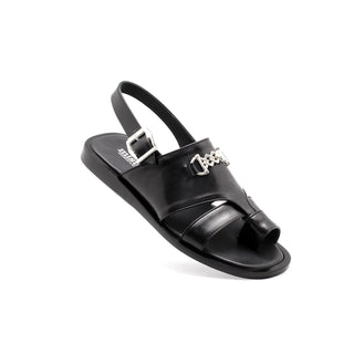 Mister 40691 Men's Shoes Black Calf-Skin Leather Horsebit Sandals (MIS1063)-AmbrogioShoes