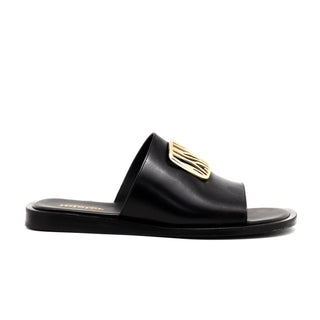 Mister 40695 Men's Shoes Black Calf-Skin Leather Slip-On Sandals (MIS1067)-AmbrogioShoes