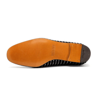 Mister 40810 A90 Men's Shoes Black Velvet Slip-On Loafers (MIS1084)-AmbrogioShoes