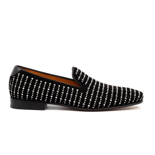 Mister 40810 A90 Men's Shoes Black Velvet Slip-On Loafers (MIS1084)-AmbrogioShoes