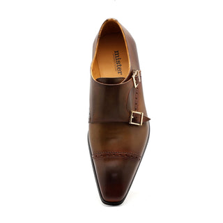 Mister 40839 Men's Shoes Brown Calf-Skin Leather Monk-Straps Loafers (MIS1088)-AmbrogioShoes