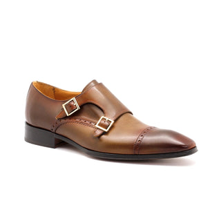 Mister 40839 Men's Shoes Brown Calf-Skin Leather Monk-Straps Loafers (MIS1088)-AmbrogioShoes