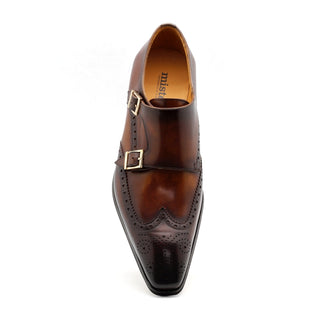 Mister 40840 A126 Men's Shoes Brown Calf-Skin Leather Monk-Straps Loafers (MIS1089)-AmbrogioShoes