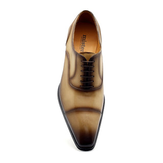 Mister 40842 Men's Shoes Bone Beige Calf-Skin Leather Cap-Toe Oxfords (MIS1091)-AmbrogioShoes