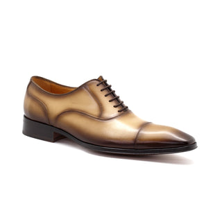 Mister 40842 Men's Shoes Bone Beige Calf-Skin Leather Cap-Toe Oxfords (MIS1091)-AmbrogioShoes
