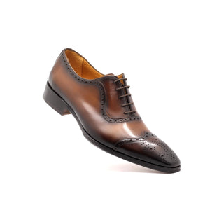 Mister 40844 Men's Shoes Brown Calf-Skin Leather Wingtip Oxfords (MIS1093)-AmbrogioShoes