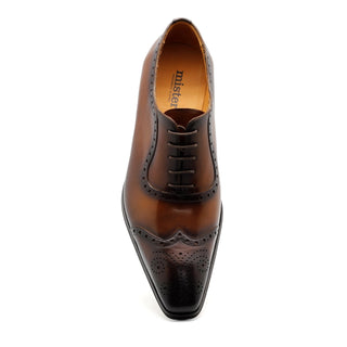 Mister 40844 Men's Shoes Brown Calf-Skin Leather Wingtip Oxfords (MIS1093)-AmbrogioShoes
