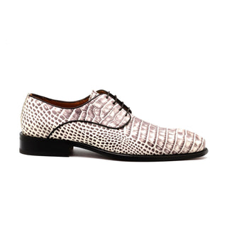 Mister 40862 Men's Shoes Bone Beige Crocodile Print / Calf-Skin Leather Derby Oxfords (MIS1104)-AmbrogioShoes