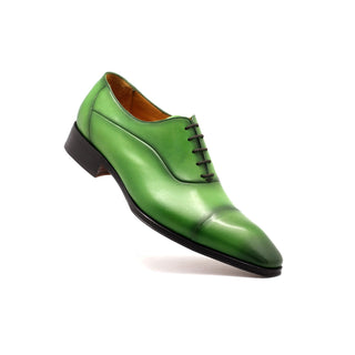 Mister 40957 Men's Shoes Light Green Calf-Skin Leather Cap-Toe Oxfords (MIS1111)-AmbrogioShoes