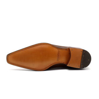 Mister 40961 Men's Shoes Cognac & Beige Calf-Skin Leather Plain Oxfords (MIS1115)-AmbrogioShoes