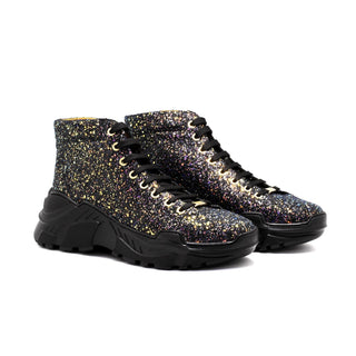 Mister Arro Men's Shoes Glitter Leather Ankle Boots (MIS1153)-AmbrogioShoes