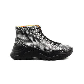 Mister Femes Men's Shoes Snake-Print Leather Boots (MIS1150)-AmbrogioShoes