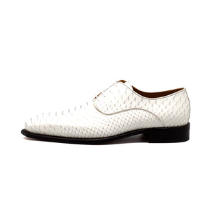 Mister Marza 39125 Men's Shoes White Snake Print Leather Sneakers (MIS1137)-AmbrogioShoes
