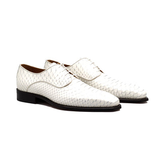 Mister Marza 39125 Men's Shoes White Snake Print Leather Sneakers (MIS1137)-AmbrogioShoes
