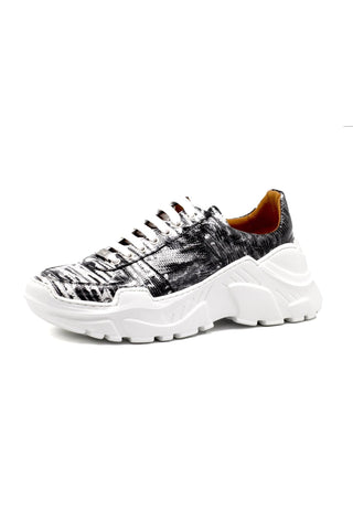 Mister Meco 39190 Black Zebra Print Leather Sneakers (MIS1138)-AmbrogioShoes
