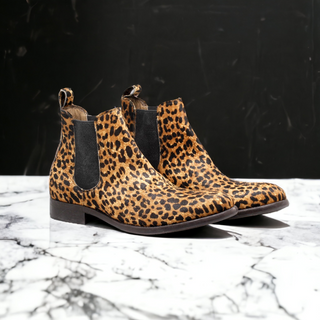 Mister Otos 40179 Men's Shoes Leopard Print Chealsea Boots (MIS1143)-AmbrogioShoes