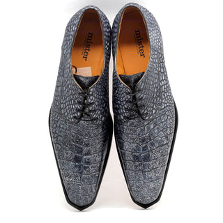 Mister Romani Men's Shoes Crocodile Print Leather Derby Oxfords (MIS1159)-AmbrogioShoes