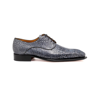 Mister Romani Men's Shoes Crocodile Print Leather Derby Oxfords (MIS1159)-AmbrogioShoes