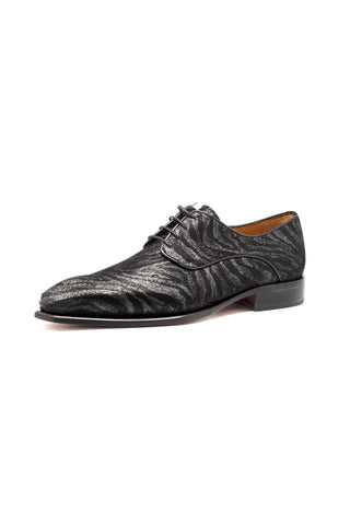 Mister Rubi 39125 Black Zebra Print Leather Derby (MIS1149)-AmbrogioShoes