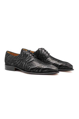 Mister Rubi 39125 Black Zebra Print Leather Derby (MIS1149)-AmbrogioShoes