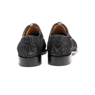 Mister Rubi 39125 Men's Shoes Black Zebra Print Leather Derby Oxfords (MIS1149)-AmbrogioShoes