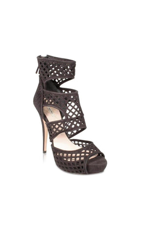 Miu Miu 5KP004 Women's Designer Shoes Black Suede Cut-Out Platform Sandals (MIUMIU1503)