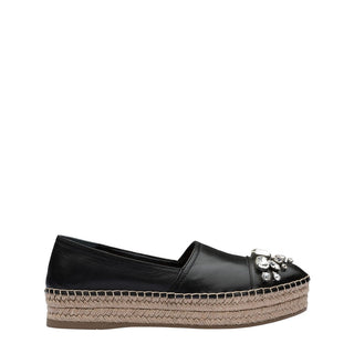 Miu Miu 5S9788-Y5A Women's Shoes Black Nappa Leather Slip-On Sandals (MIU1000)-AmbrogioShoes