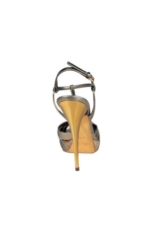 Miu Miu High Heel Cork Metallic Copper Sandals (MIUMIUS010)