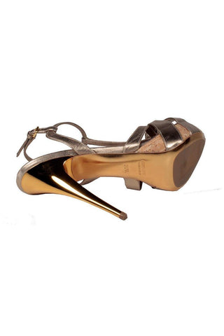 Miu Miu High Heel Cork Metallic Copper Sandals (MIUMIUS010)