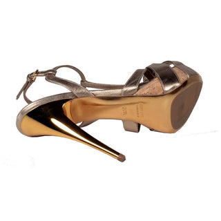 Miu Miu Womens Shoes High Heel Cork Metallic Copper Sandals (MIUMIUS010)-AmbrogioShoes
