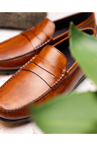 Monza Leather Driver - Cognac-Dellamoda