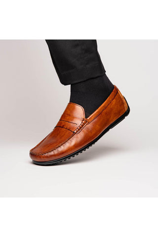 Monza Leather Driver - Cognac-Dellamoda