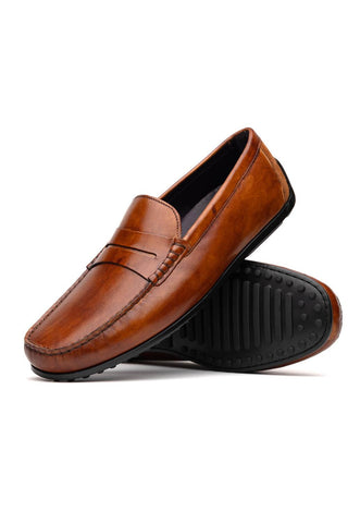 Monza Leather Driver - Cognac-Dellamoda