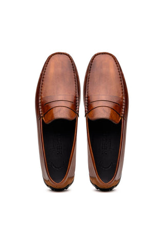 Monza Leather Driver - Cognac-Dellamoda