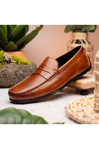 Monza Leather Driver - Cognac-Dellamoda