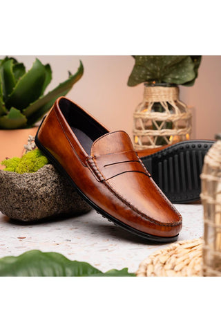 Monza Leather Driver - Cognac-Dellamoda