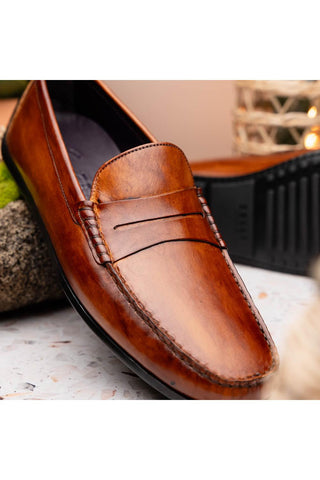 Monza Leather Driver - Cognac-Dellamoda
