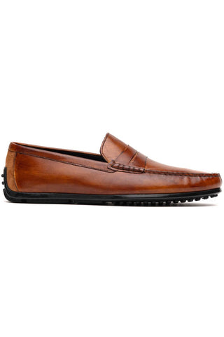 Monza Leather Driver - Cognac-Dellamoda