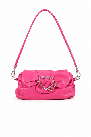 Moschino J43390 Women's Leather Flap Heart Bag (MOS07)