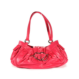 Moschino Women Pink Large Flap Leather Heart Bag J41370 (MOS03)-AmbrogioShoes