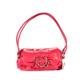 Moschino Women Pink Small Flap Leather Heart Bag J41390 (MOS07)-AmbrogioShoes