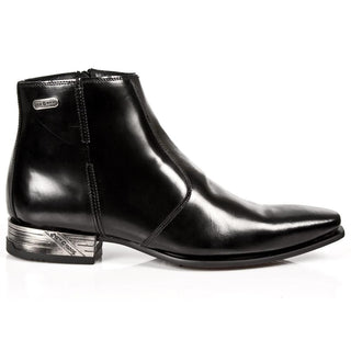 New Rock Men's Shoes Black Calf-Skin Leather Ankle Boots M-2260-C17 (NR1249)-AmbrogioShoes