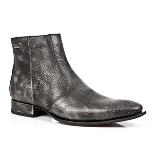 New Rock Men's Shoes Black Calf-Skin Leather Ankle Boots M-2260-C5 (NR1226)-AmbrogioShoes