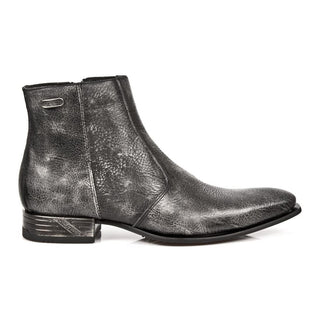 New Rock Men's Shoes Black Calf-Skin Leather Ankle Boots M-2260-C5 (NR1226)-AmbrogioShoes