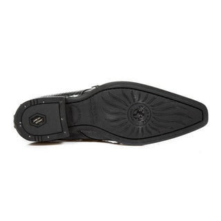 New Rock Men's Shoes Black Multi-Material Monk-Straps Loafers M-BG003-C8 (NR1282)-AmbrogioShoes