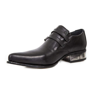 New Rock Men's Shoes Black Nomada Lux Leather Monk-Straps Loafers M-2246-S59 (NR1123)-AmbrogioShoes